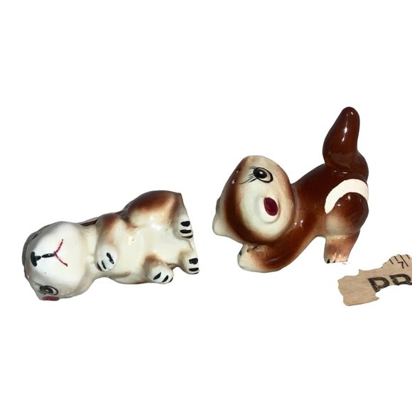 Chipmunk Salt and Pepper Shaker Set- brown/ white - Picture 7 of 7